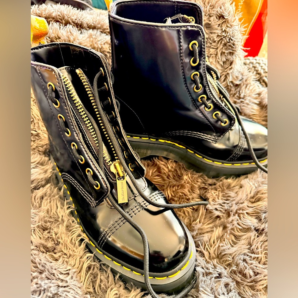 Women's Vegan Sinclair Platform Combat Boots - WORN ONCE!!
